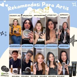 Paket Krim Pelicin Wajah Akuglow Skincare Cream Whitening Glowing - Night Cream